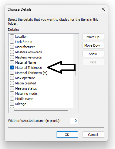 Right-click on column header and select More